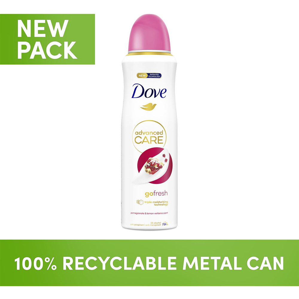Dove Advanced Care Pomegranate and Lemon Verbena Anti-Perspirant Deodorant Spray 200ml 12 Pack Image 7