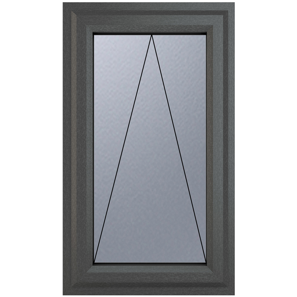 Crystal uPVC Triple Glazed Window Top Hung Opener Grey White Obscure Glass 610x1040mm Image 2