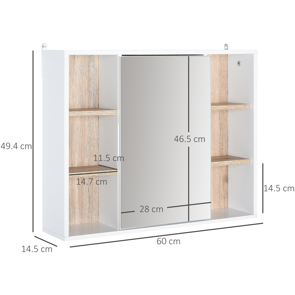 HOMCOM White Bathroom Mirror Cabinet Image 9