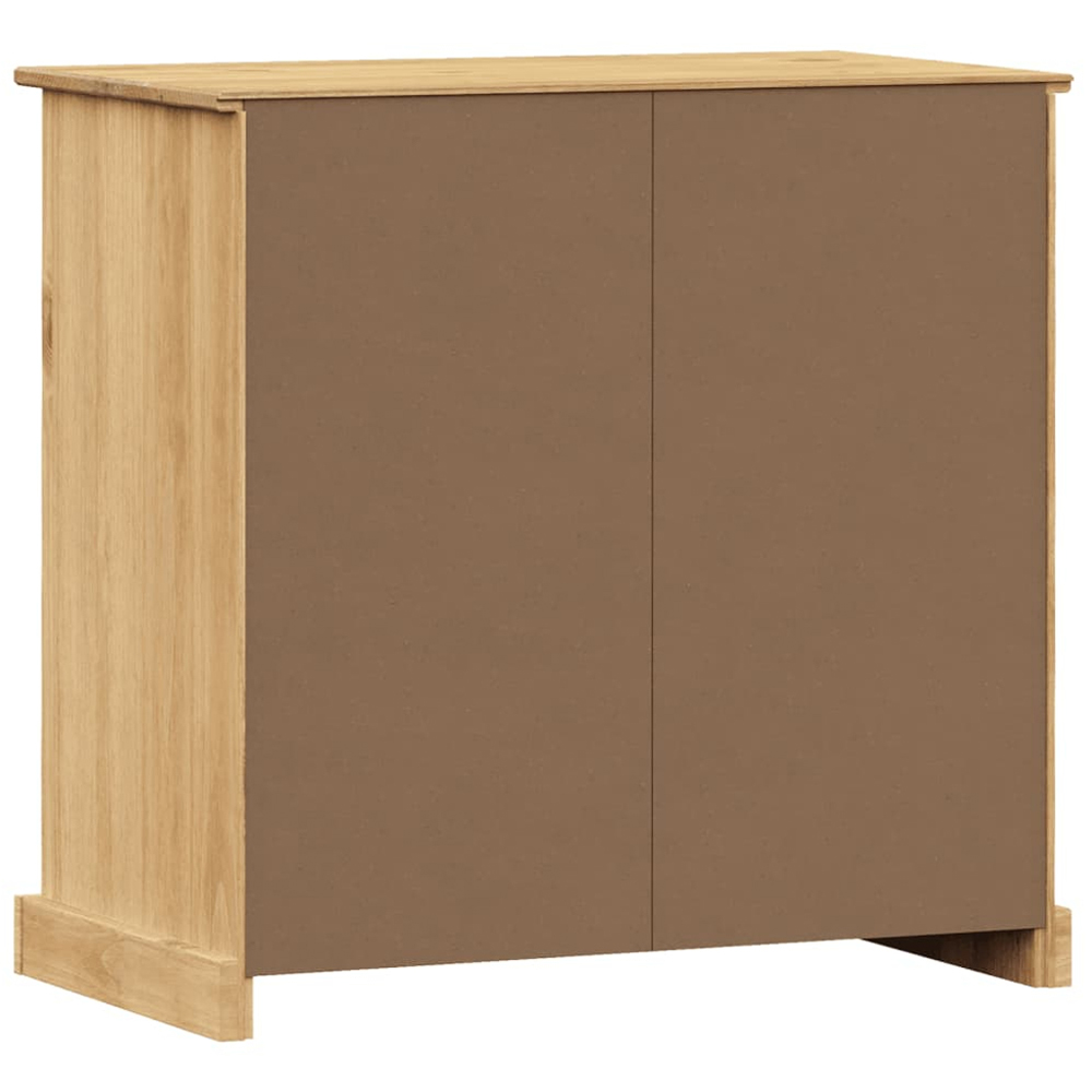 vidaXL Vigo Single Door 3 Drawer Brown Solid Pine Wood Sideboard Image 7