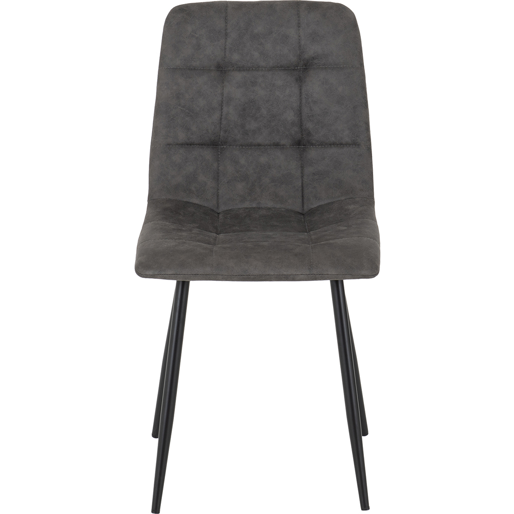 Seconique Fenton Set of 2 Dark Grey Suede Fabric Dining Chair Image 6