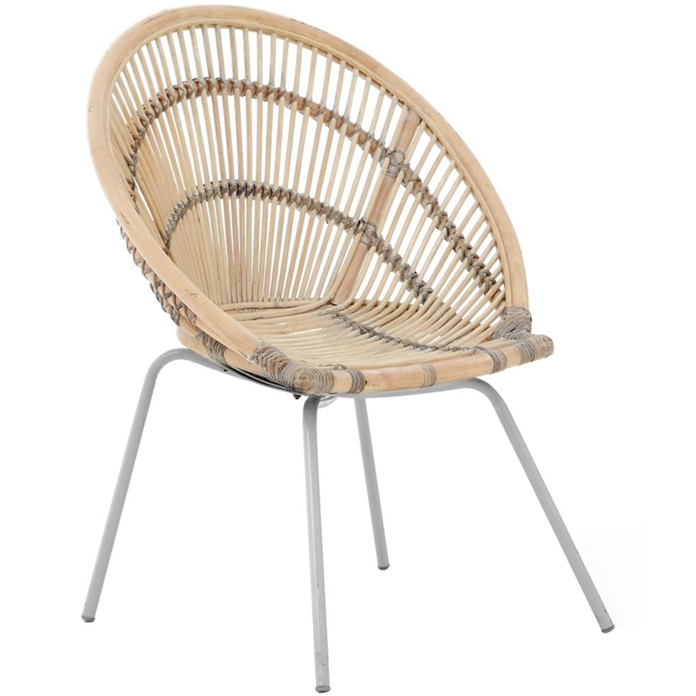 Interiors by Premier Lagom White Washed Natural Rattan Chair Image 3
