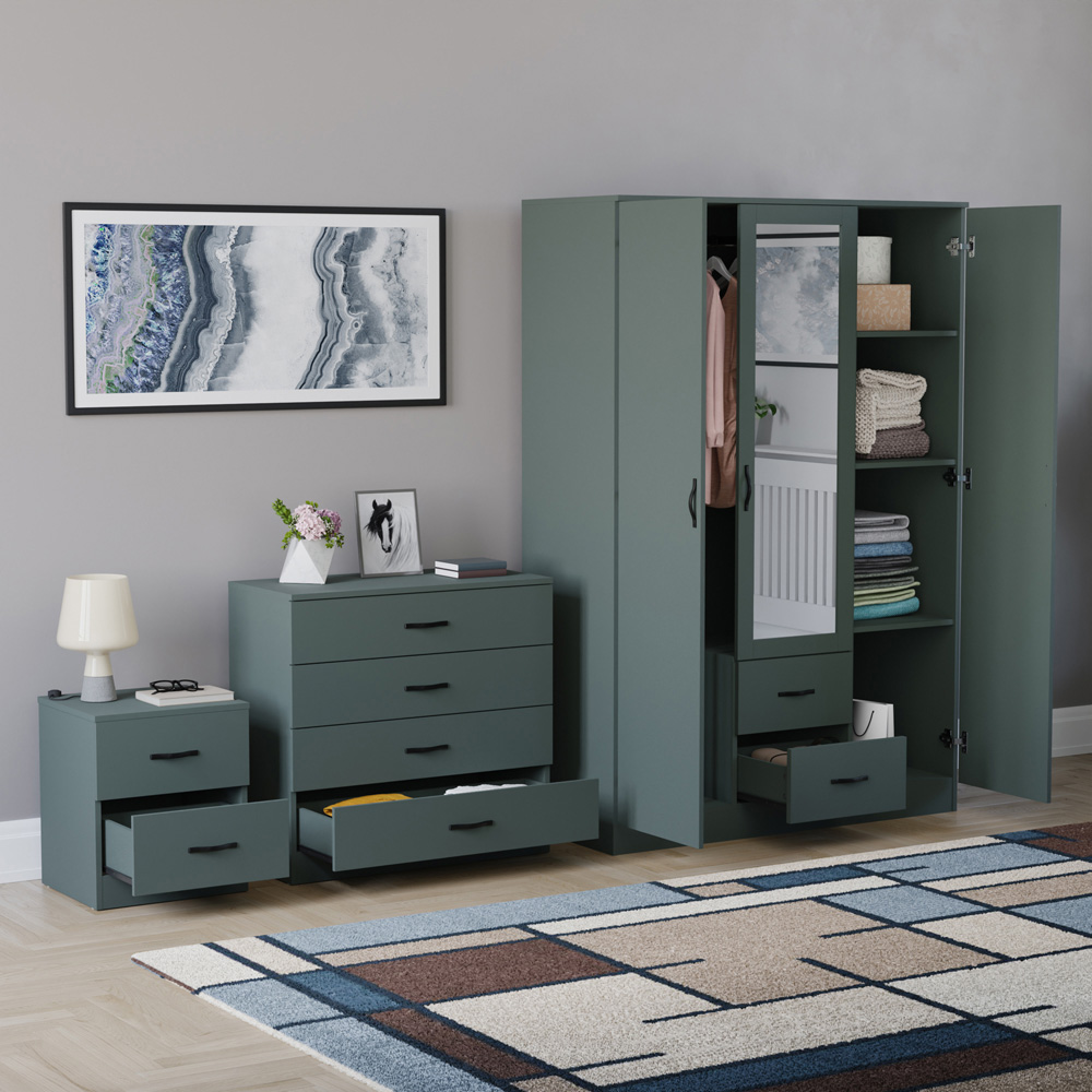 VIDA DESIGNS Riano Green 3 Piece Bedroom Furniture Set Image 5