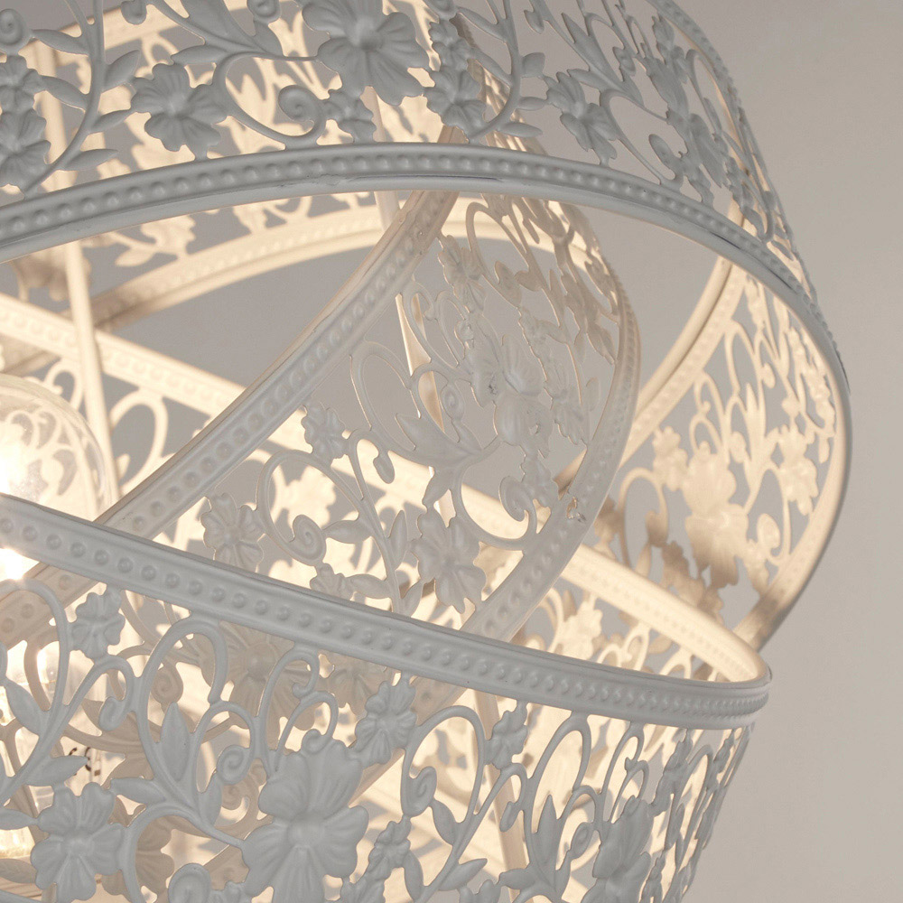 Lighting Collection Willa White Floor Lamp Image 4