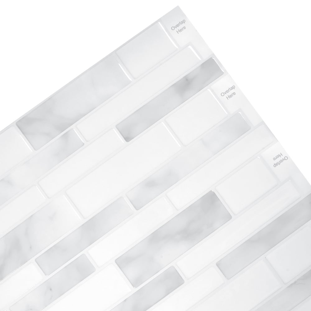 Living and Home Brick Effect Grey and White Self Adhesive Wall Sticker 10 Pack Image 5