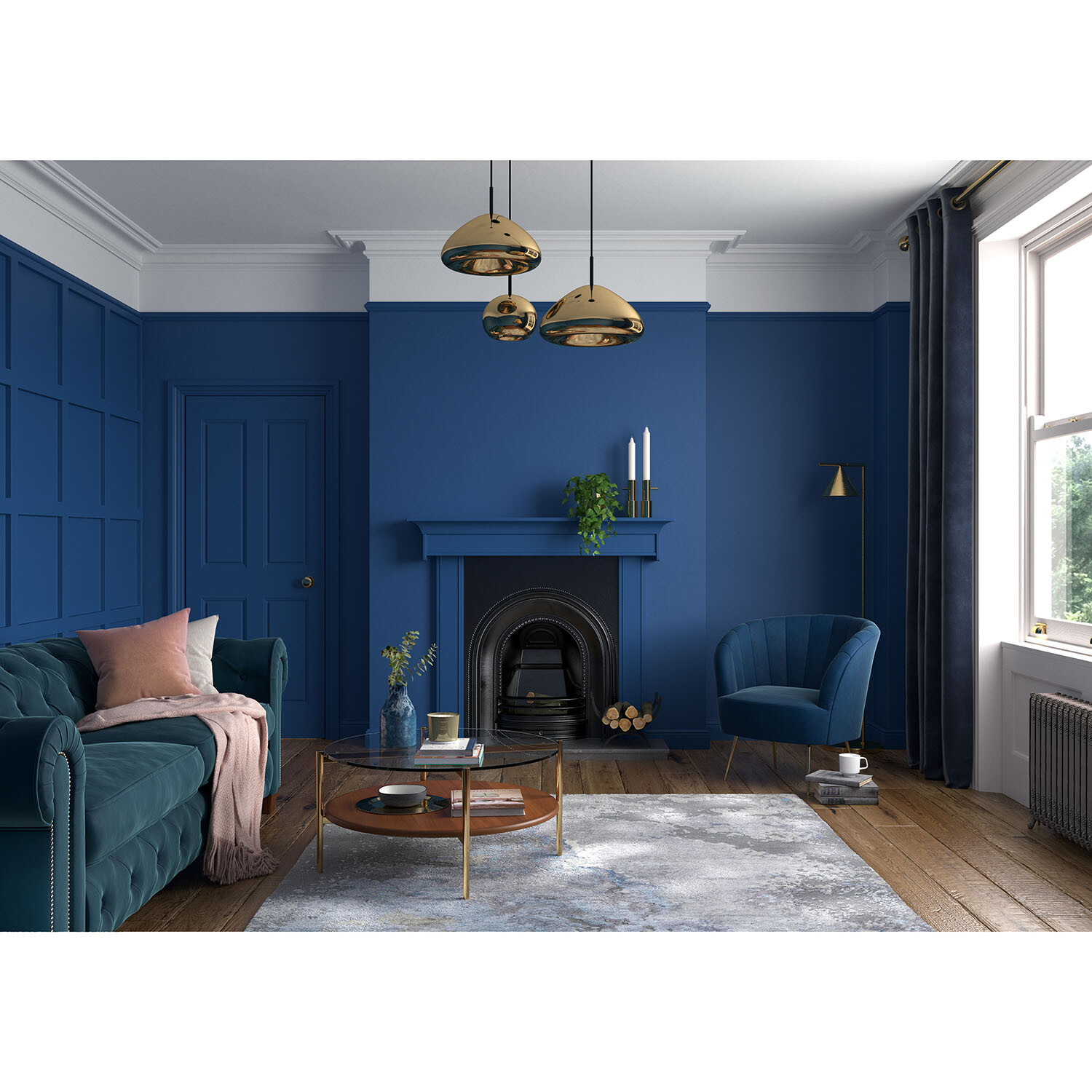 Dulux Heritage Walls and Ceilings Deep Ultramarine Velvet Matt Emulsion Paint 2.5L Image 7