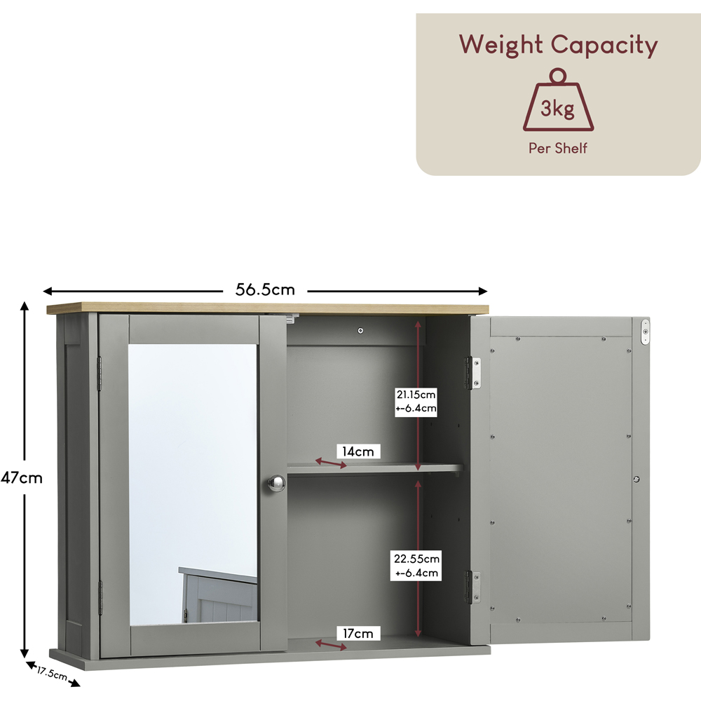 BATH VIDA Priano Wide 2 Door Mirror Bathroom Cabinet Image 9
