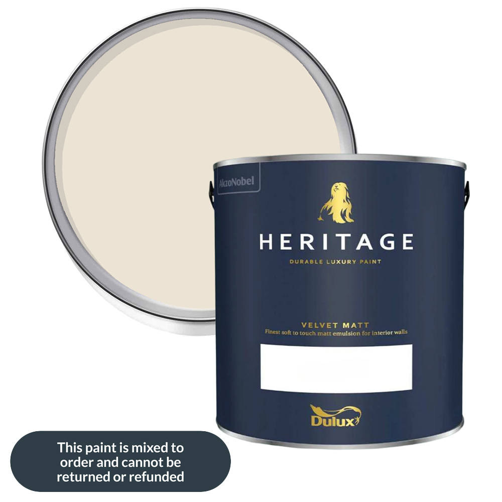 Dulux Heritage Walls and Ceilings Candle Cream Velvet Matt Emulsion Paint 2.5L Image 1