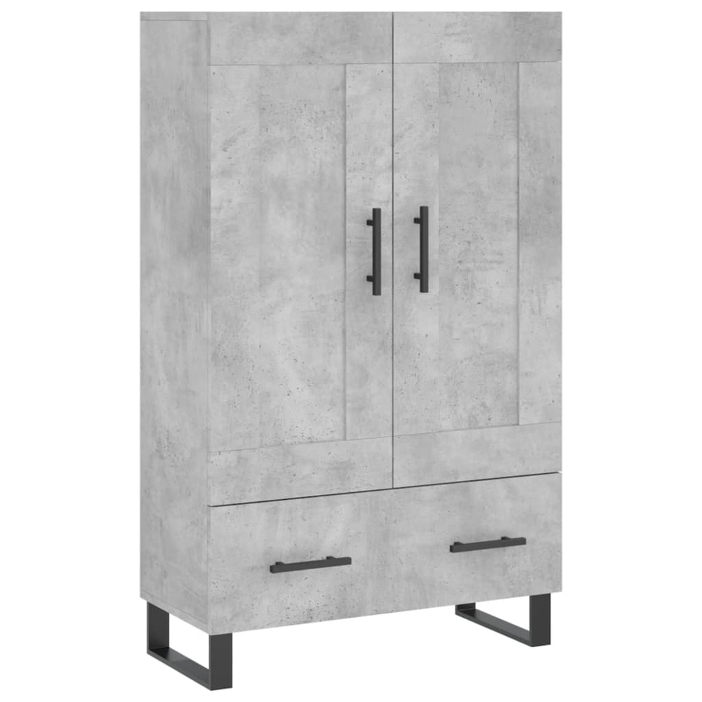 vidaXL 2 Door Single Drawer Concrete Grey Highboard Image 2