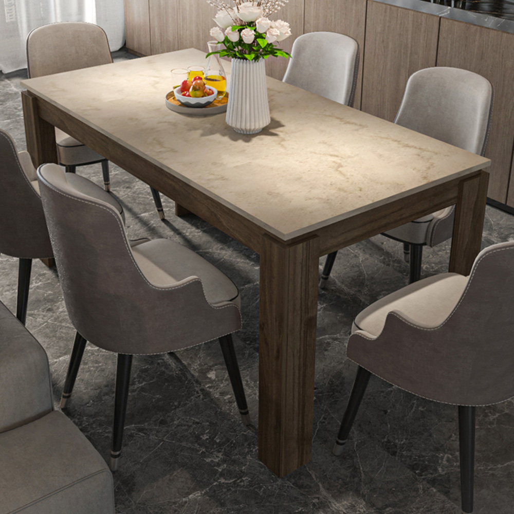 Decorotika Manhattan 6 Seater Dining Table Walnut Image 1