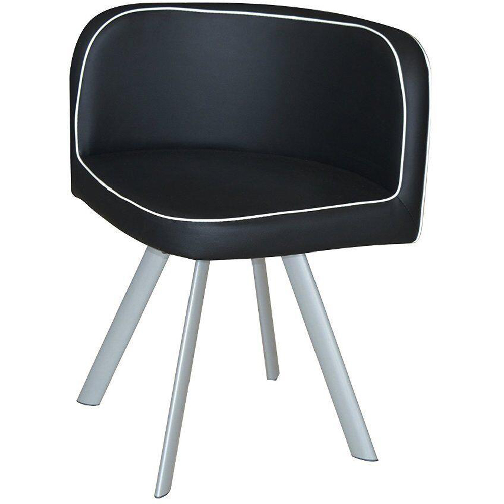 Kosy Koala 4 Seater Leather Dining Set White and Black Image 6