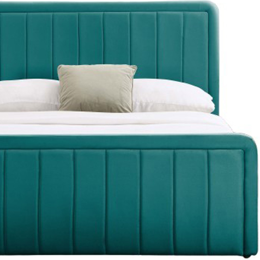 Comfy Living King Size Green Brushed Velvet Ottoman Bed Frame Image 3