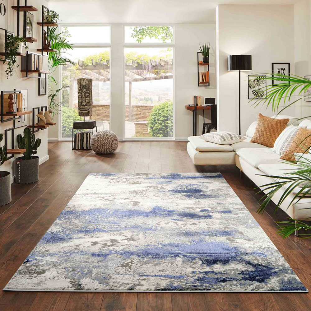 Desire Rugs Onyx Navy Living Room Abstract Area Rug 120 x 170cm Image 2