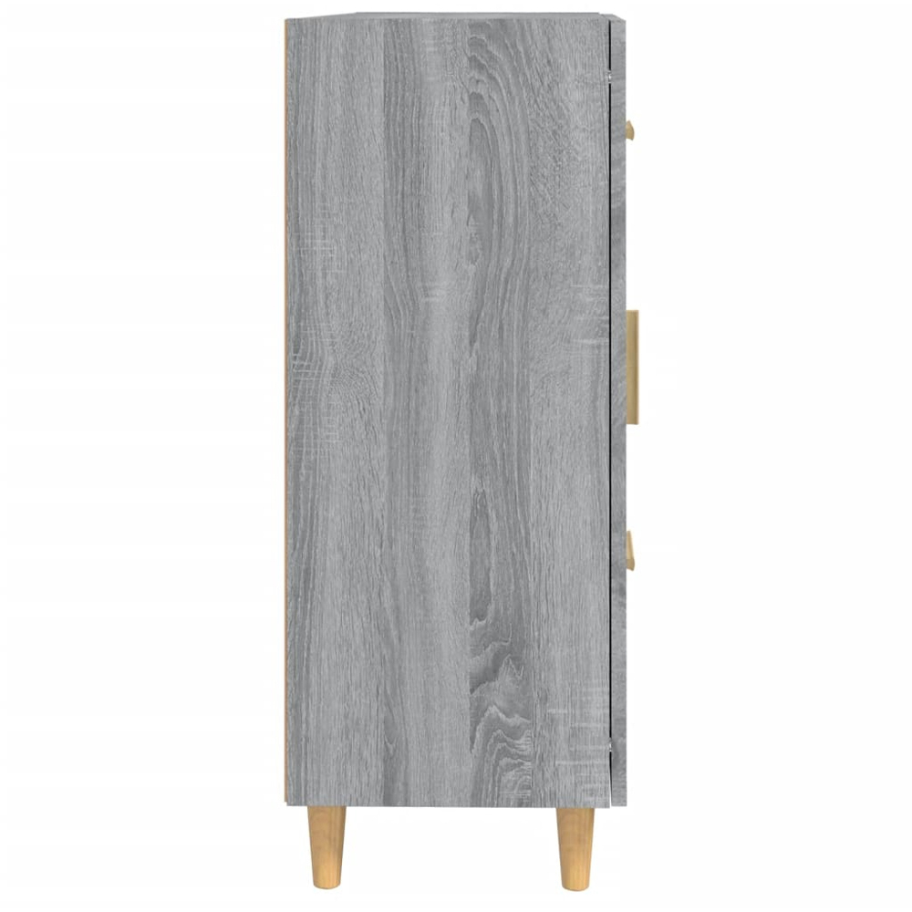 vidaXL Single Door 3 Drawer Grey Sonoma Wooden Sideboard Image 6