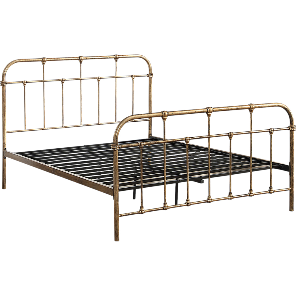 OAT Home Camden King Size Antique Brass Effect Metal Bed Image 2