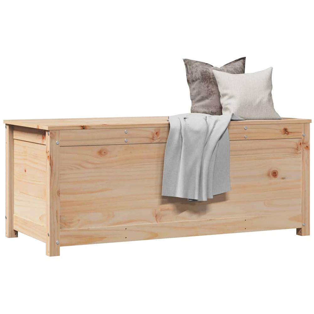 vidaXL Natural Solid Pinewood Storage Box with Lift Up Lid Image 4