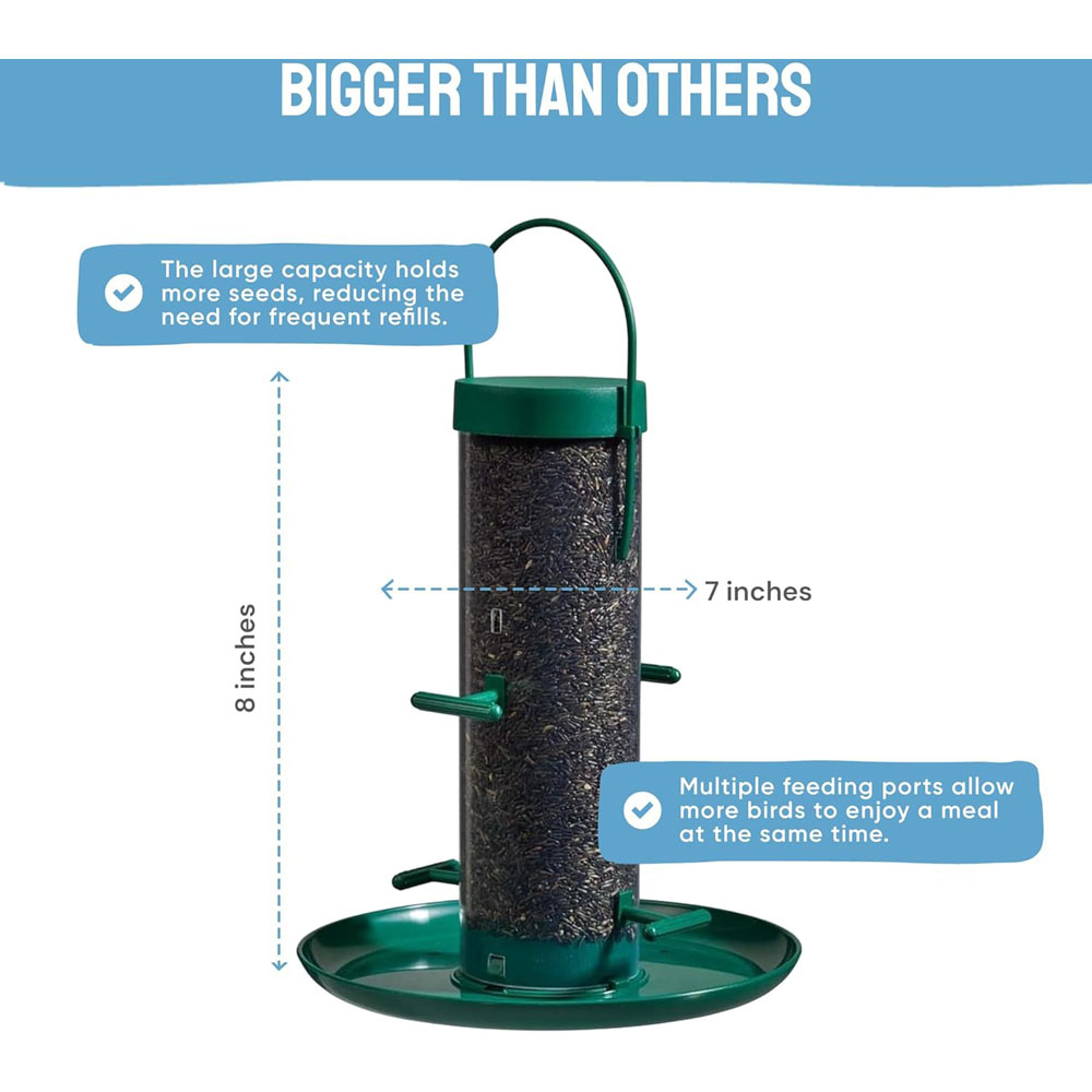 Happy Beaks Supa 6 Port Nyger Feeder with Tray Image 7