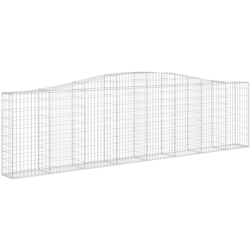 vidaXL Silver Galvanised Iron Arched Gabion Basket 400 x 30 x 100/120cm 9 Pack Image 1