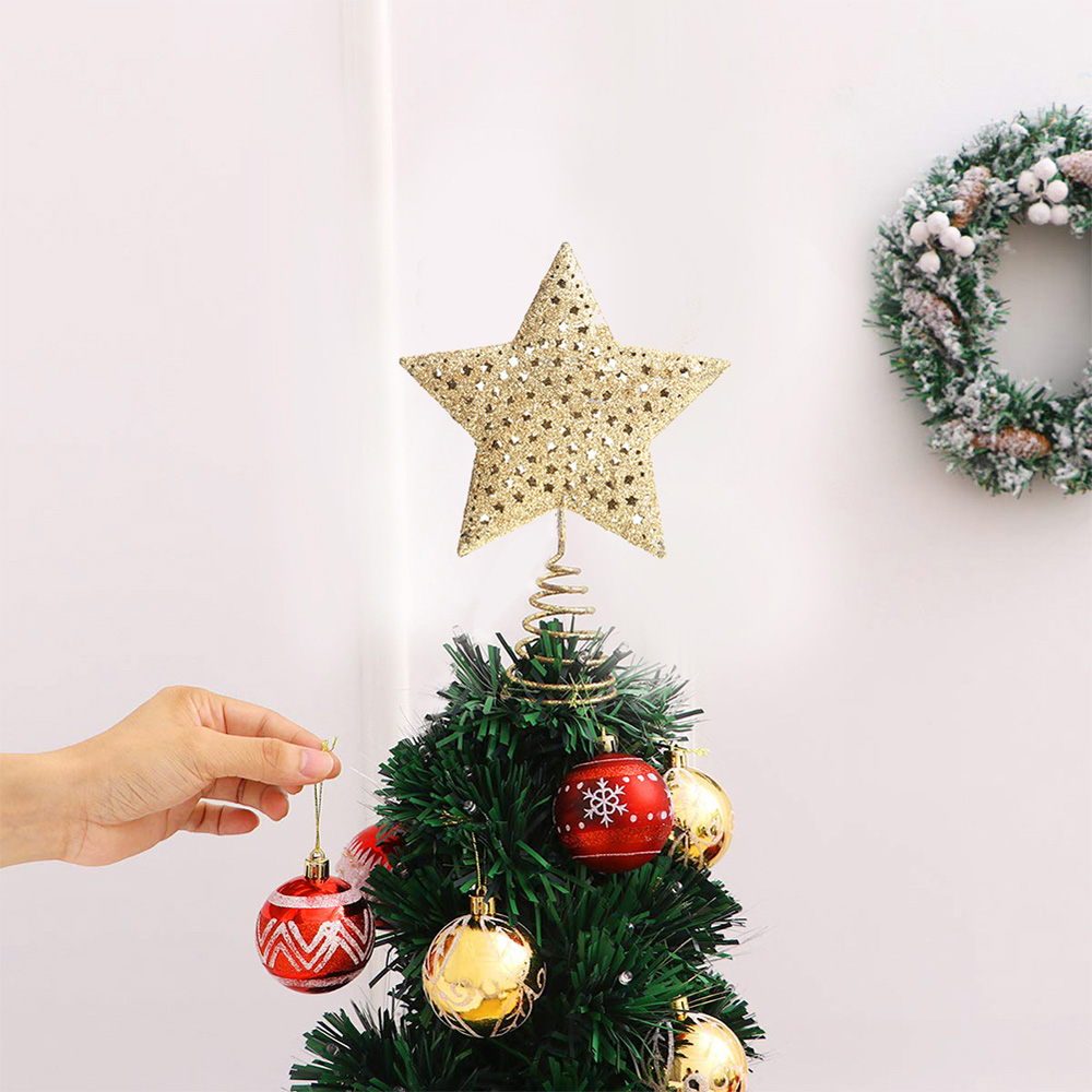 Living and Home Gold Glitter Star Christmas Tree Topper 16 x 12cm Image 6