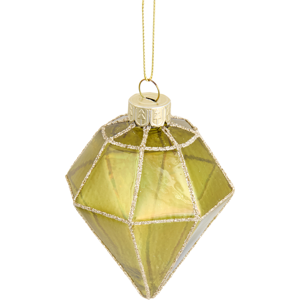 Geometric Diamond Hanging Decoration Olive Image 3