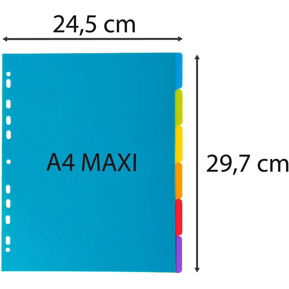 Exacompta Campus A4 Maxi 6 Section Translucent Polypropylene Divider 25 Pack Image 6