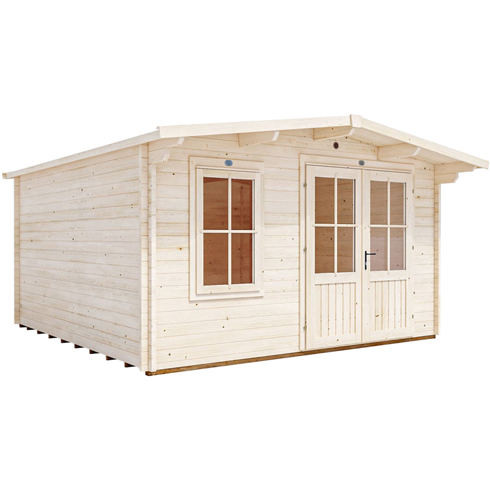 Dunster House Severn 13 x 13ft Brown Garden Log Cabin Image 1