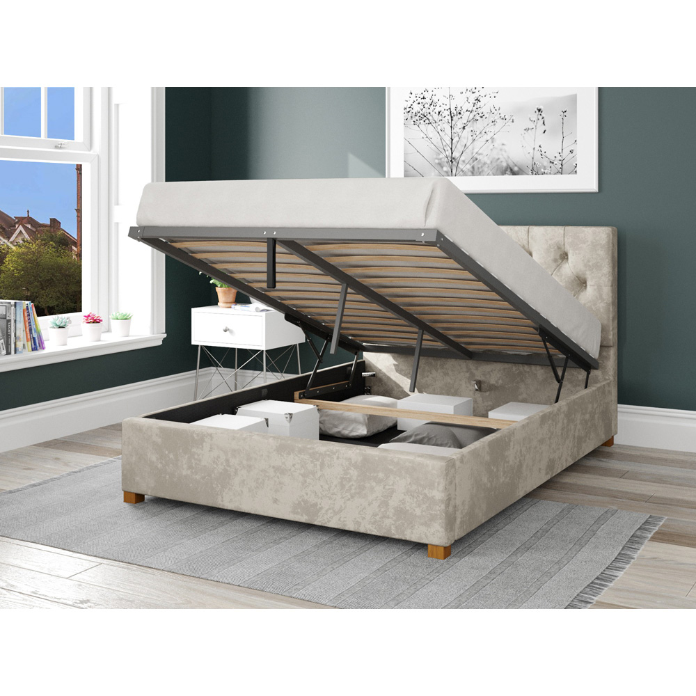 Aspire Olivier Double Pearl Mirazzi Velvet Ottoman Bed Image 2