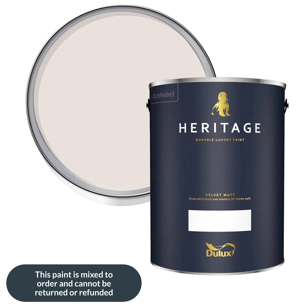 Dulux Heritage Walls and Ceilings Ash White Velvet Matt Emulsion Paint 5L Image 1