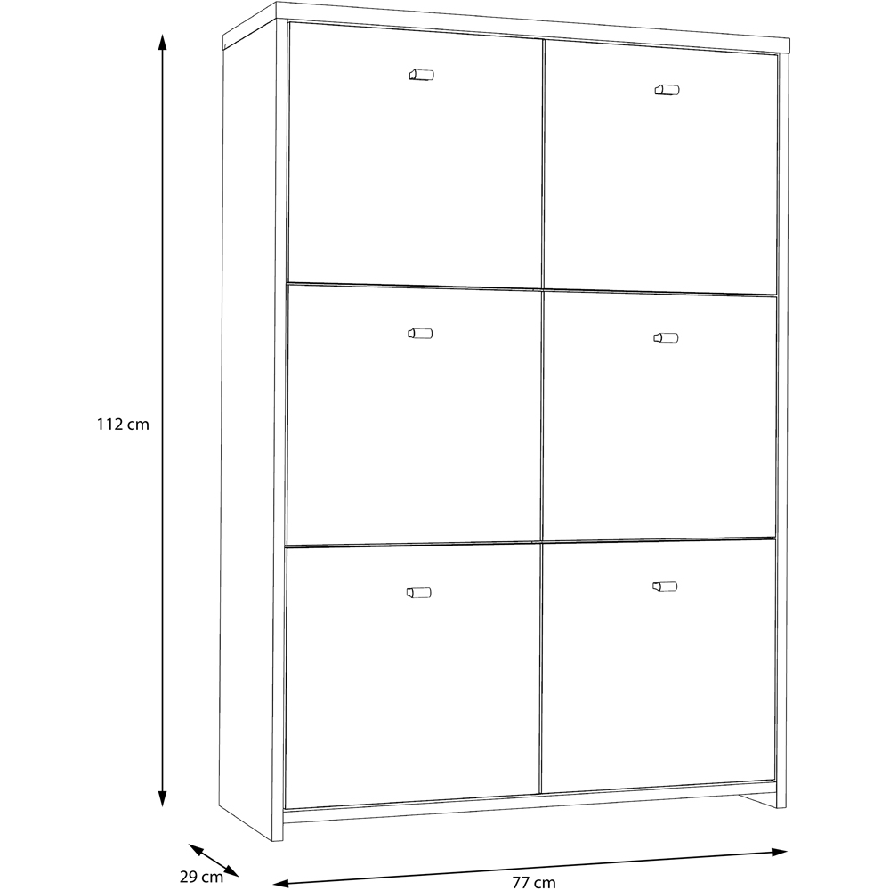 Florence Best 6 Doors Dark Grey Old-Wood Storage Chest Image 7