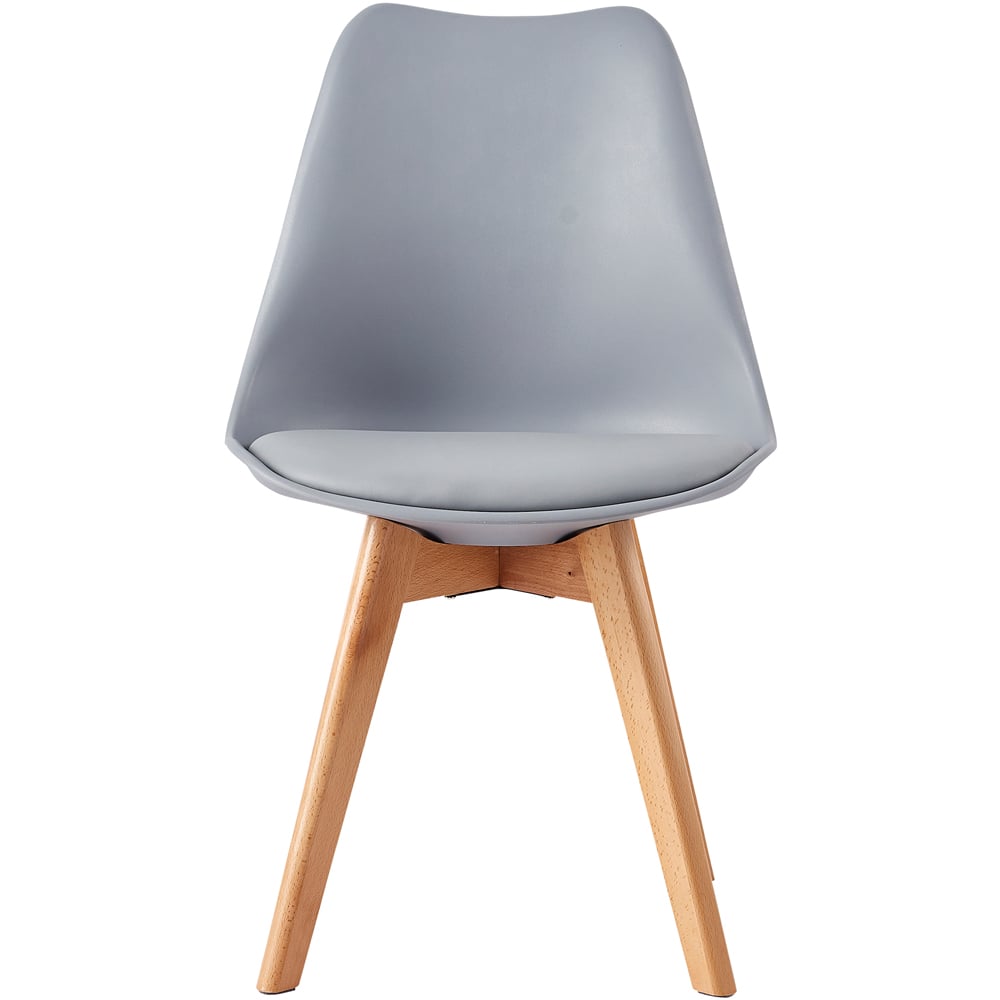 wilko Eva Set of 2 Grey Padded Dining Chairs Image 3