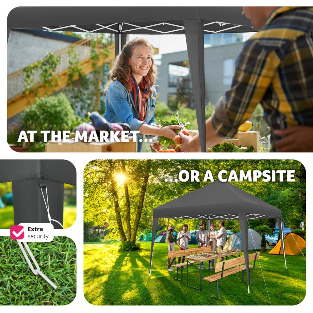 tectake Linosa 3 x 3m Grey Water and UV Resistant Gazebo Image 8