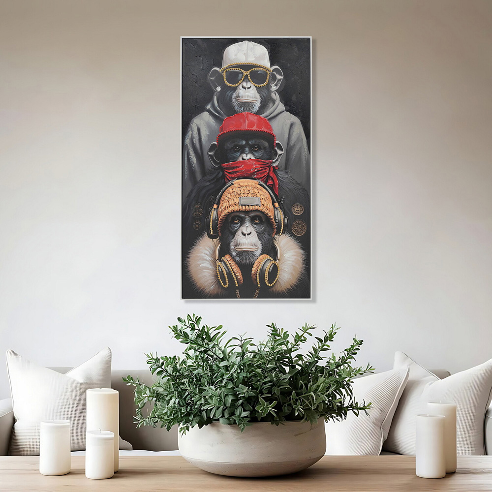 Trio of Wise Apes Framed Art Image 2