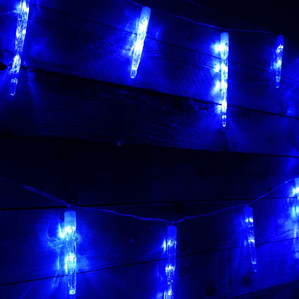 Premier 72 Blue LED Clear Cable Icicle String Light 6.9m Image 3