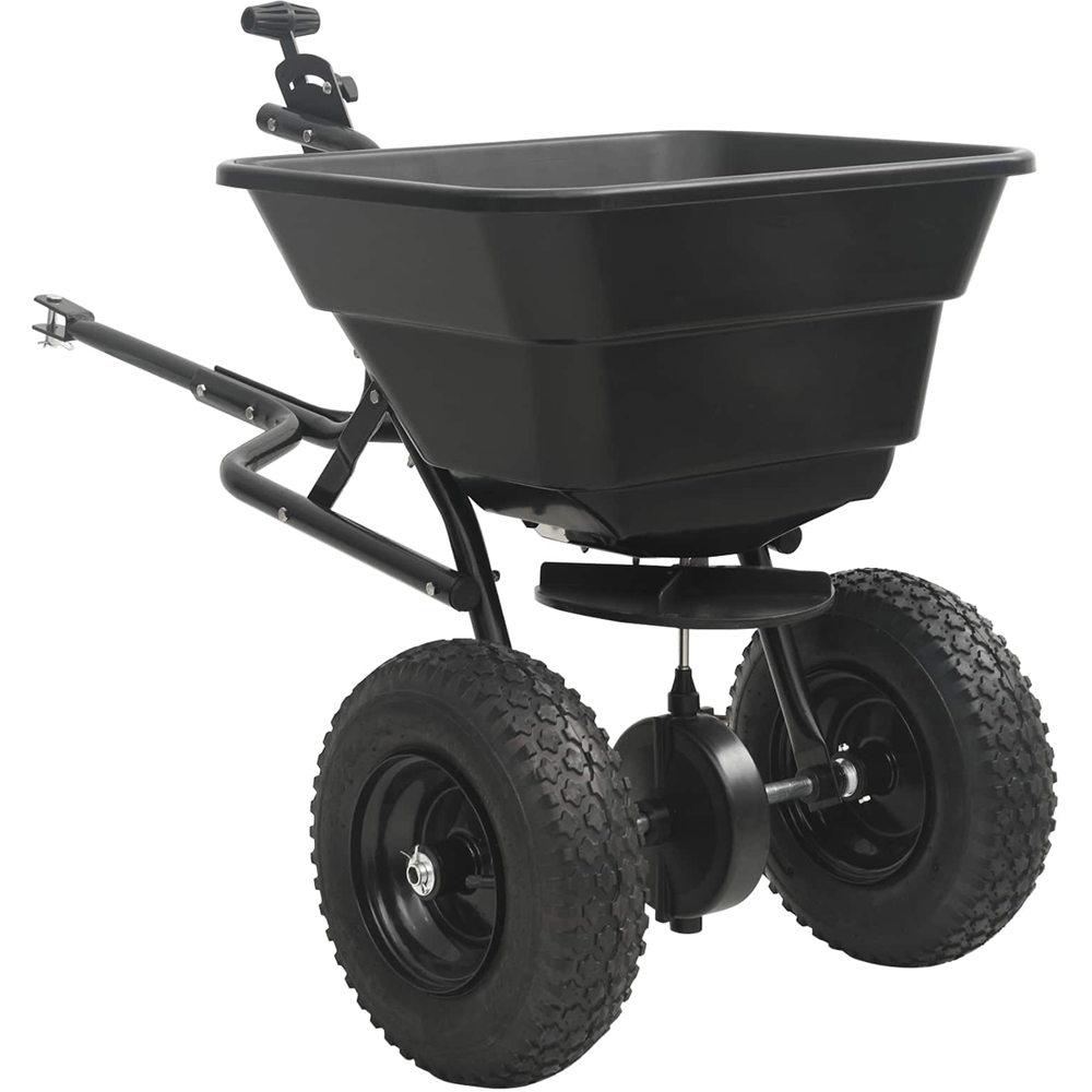vidaXL Black Lawn Spreader 74 x 53 x 108cm Image 4