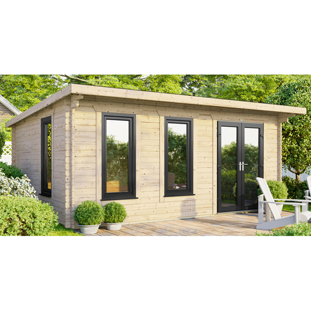 Power Sheds 18 x 12ft Right Double Door Pent Log Cabin Image 3
