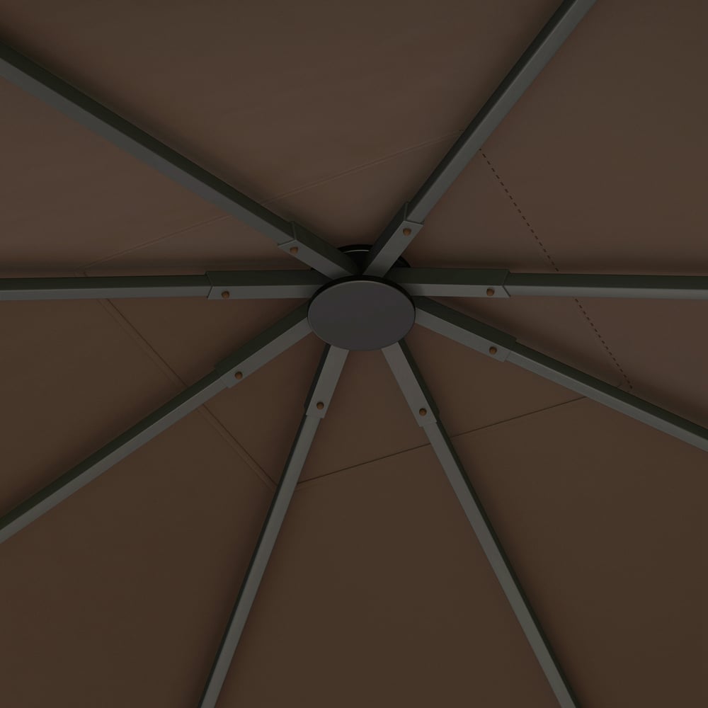 Outsunny 3 x 3m Brown Gazebo Canopy Replacement Cover with Drain Holes Image 2