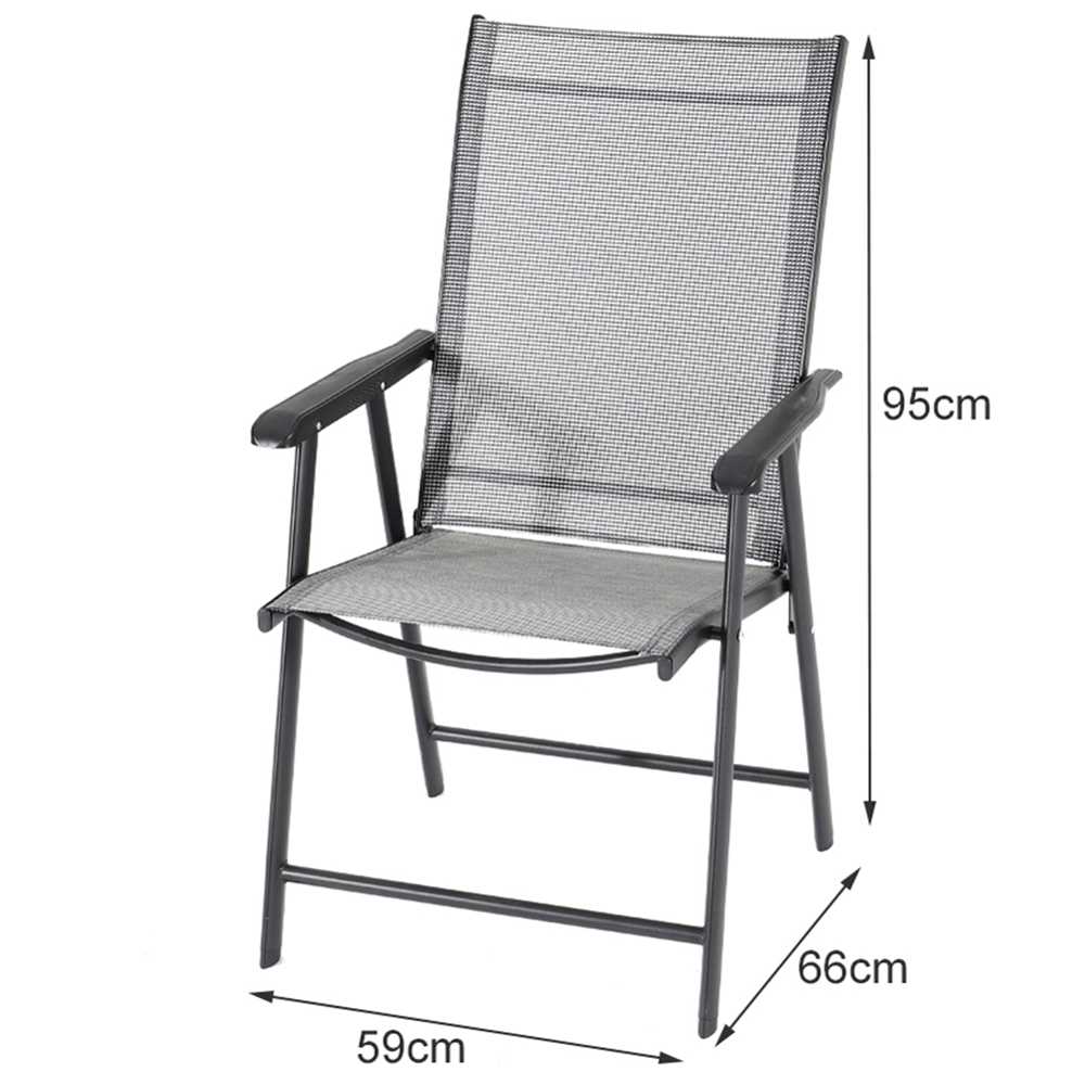 Living and Home Foldable 2 Seater Black Dining Set Image 6