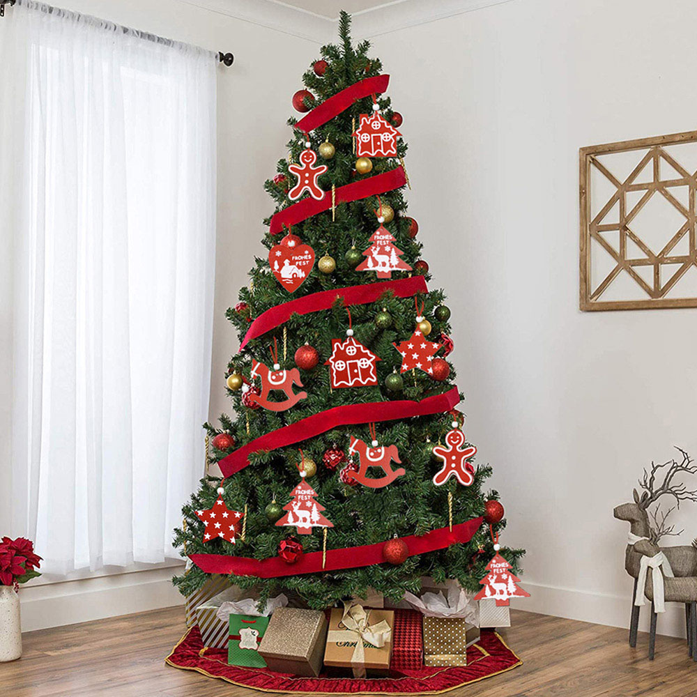 Living and Home Christmas Tree Wood Chip Decoration 30 Pack Image 8