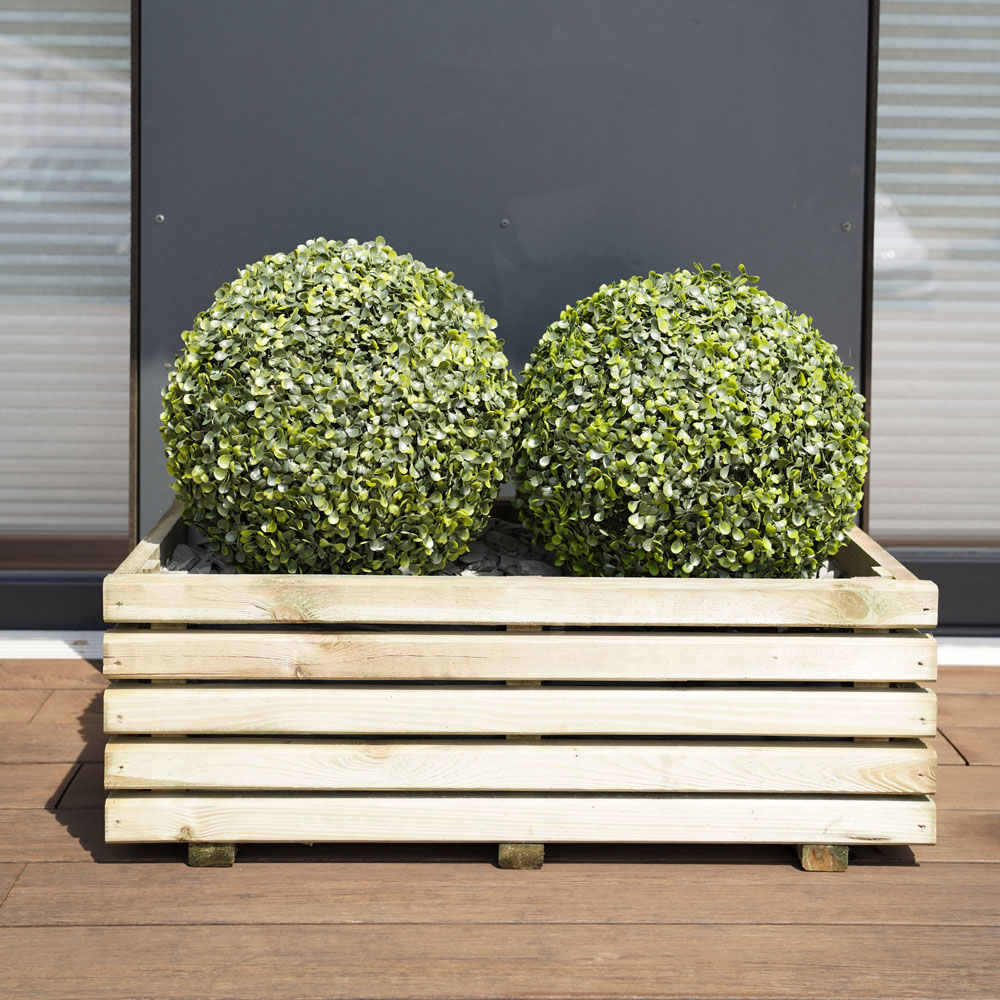 Cerland Kub Wooden Rectangular Planter 80cm Image 2