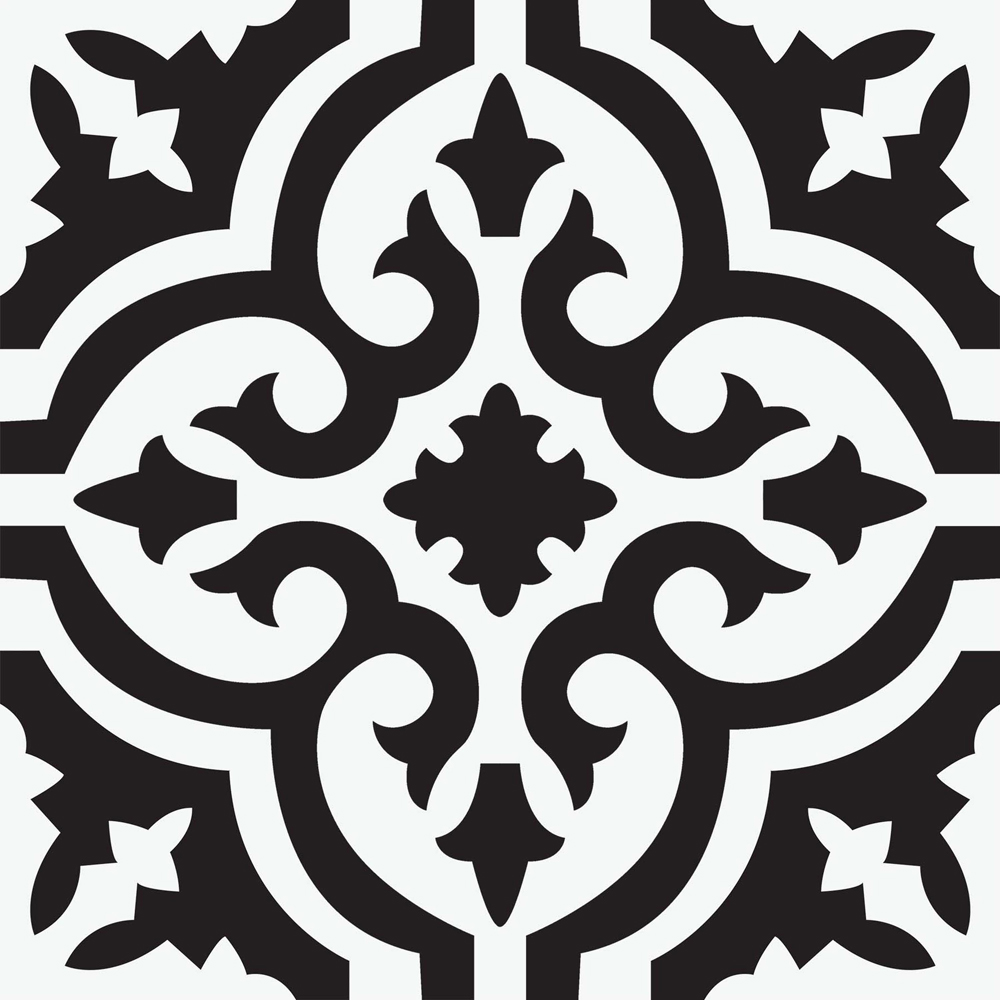 Floorpops Parma Black and White Peel and Stick Floor Tile 30.48 x 30.48cm 10 Pack Image 2