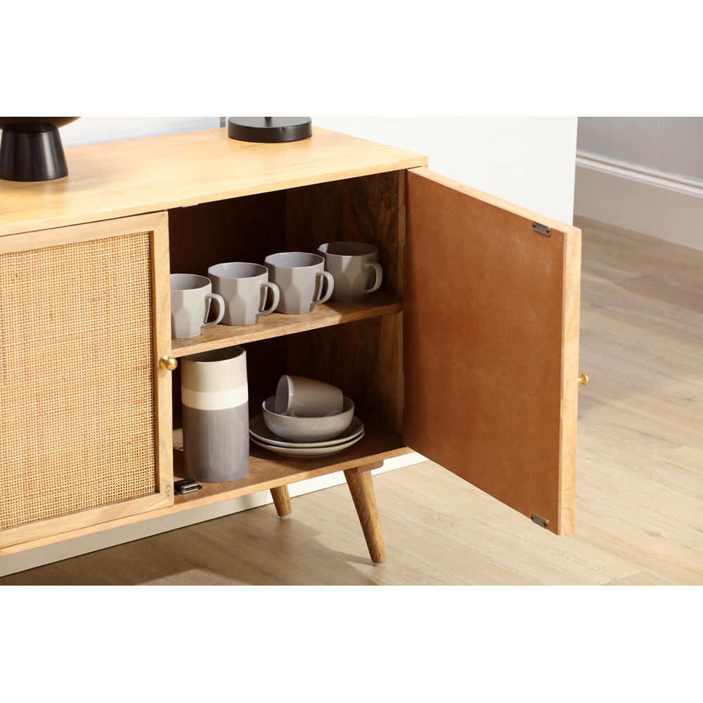 Desser Manhattan 2 Door Natural Rattan and Mango Wood Sideboard Image 5