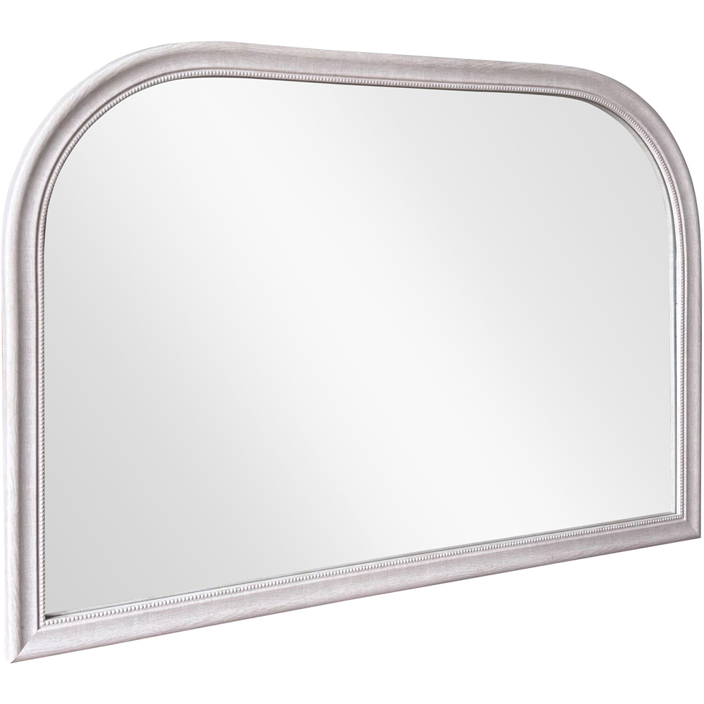 Wood Effect Beaded Arch Mantle Mirror Neutral Image 1