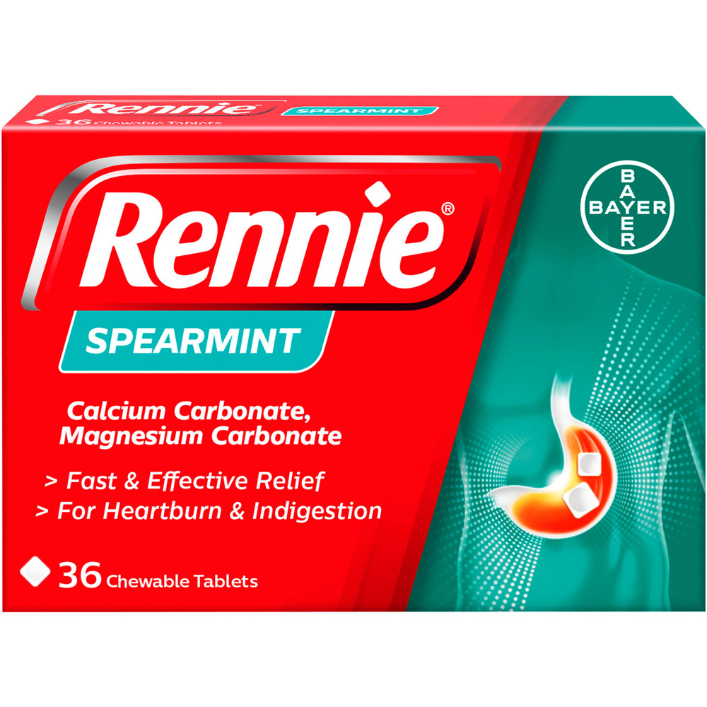Rennie Spearmint Chewable Tablet 36 Pack Image