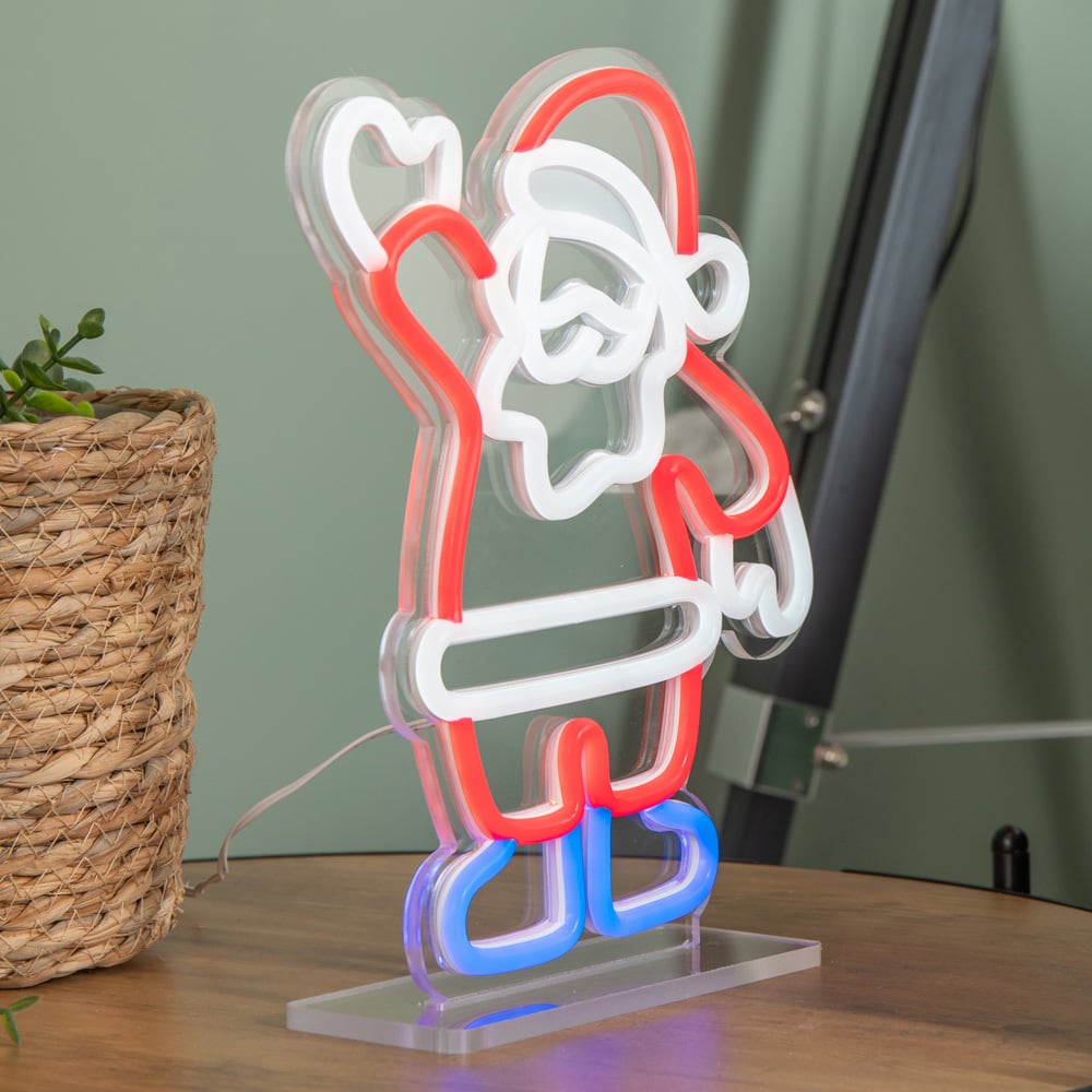Samuel Alexander Multicolour LED Waving Santa Table Top Neon Sign 25 x 21cm Image 5