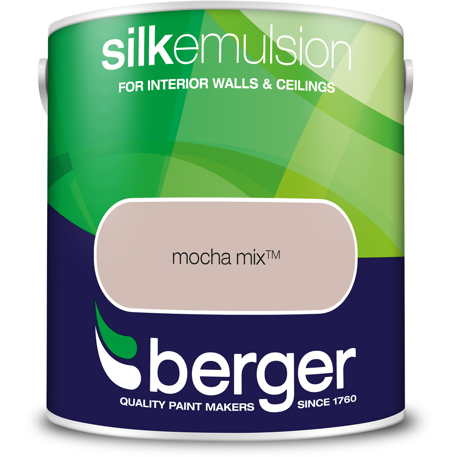 Berger Walls & Ceilings Mocha Mix Silk Emulsion Paint 2.5L Image 2