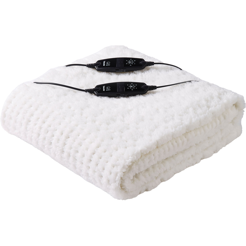 Beurer Indulgence King Size Plush Teddy Fleece Fitted Heated Mattress Cover Image 1