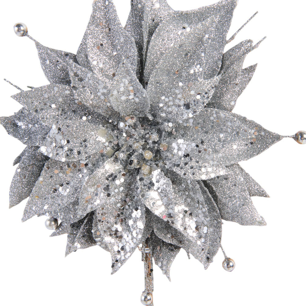 Glitter Poinsettia Tree Topper Image 4