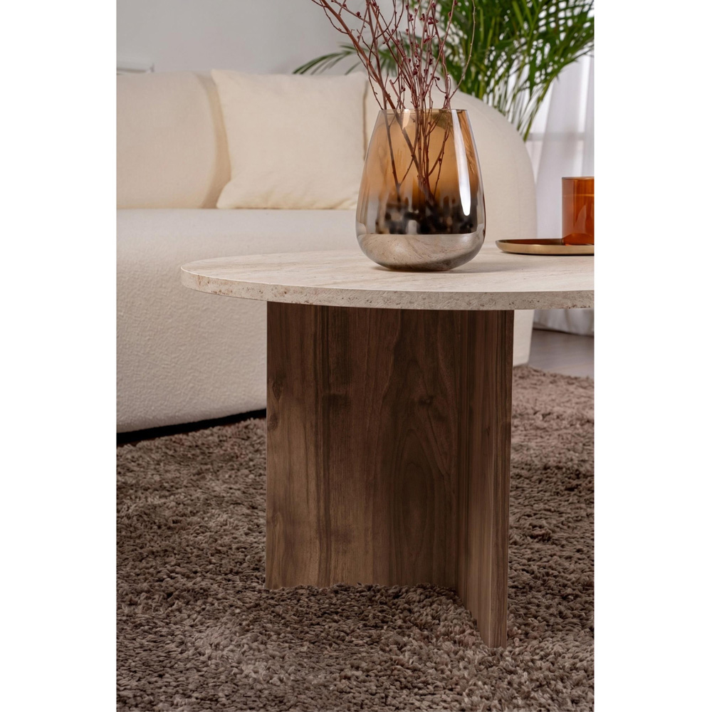 Decortie Sable Travertine and Istanbul Walnut Coffee Table Image 3