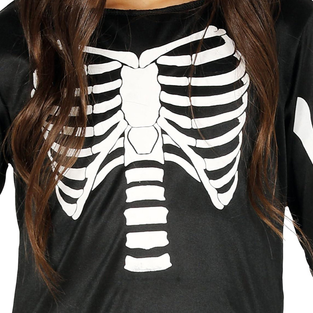 Fiestas Guirca Child Skeleton Black and White Polyester Costume Age 3 to 4 Years Image 2