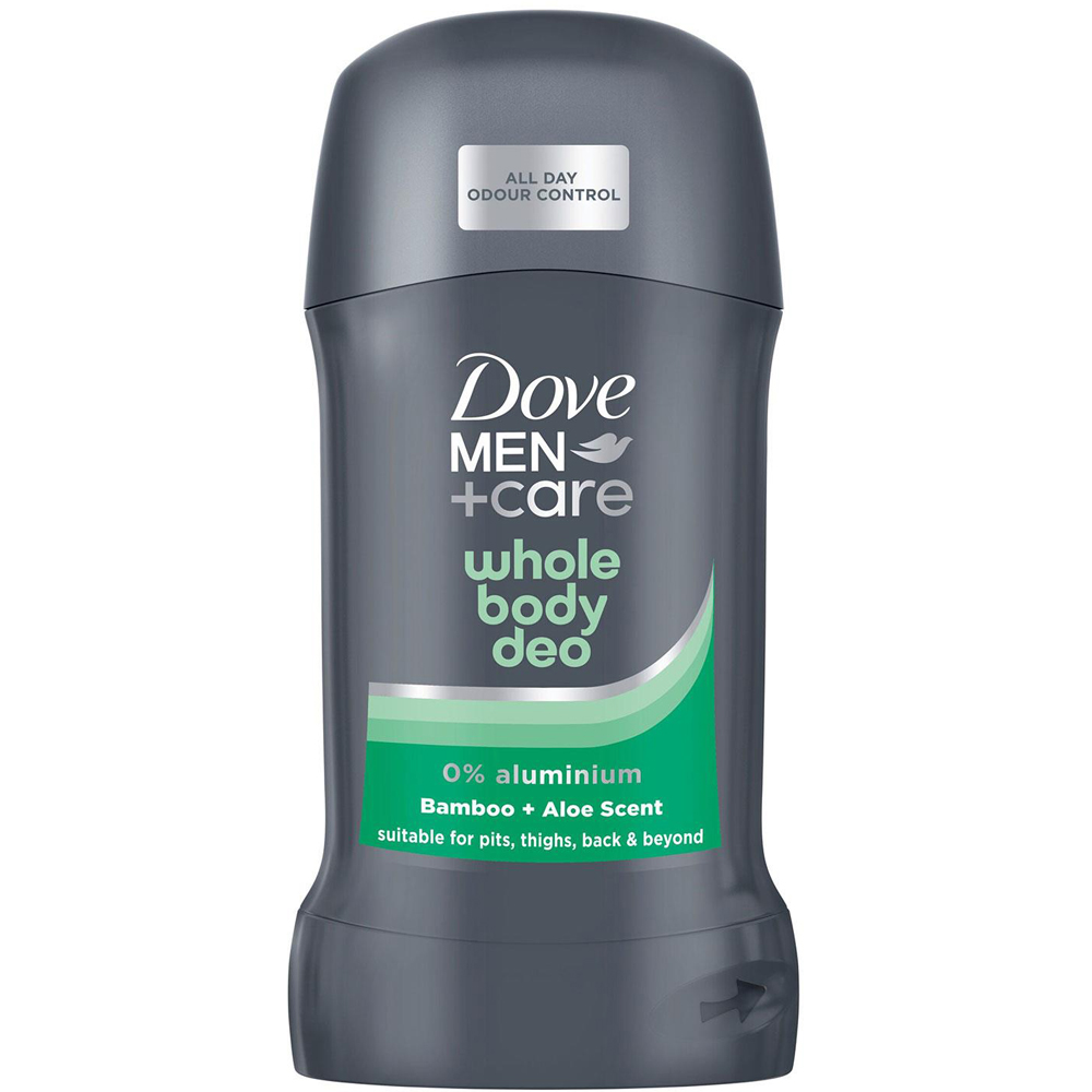 Dove Men+Care Whole Body Bamboo and Aloe Odour Control Deodorant Stick 50ml 6 Pack Image 2
